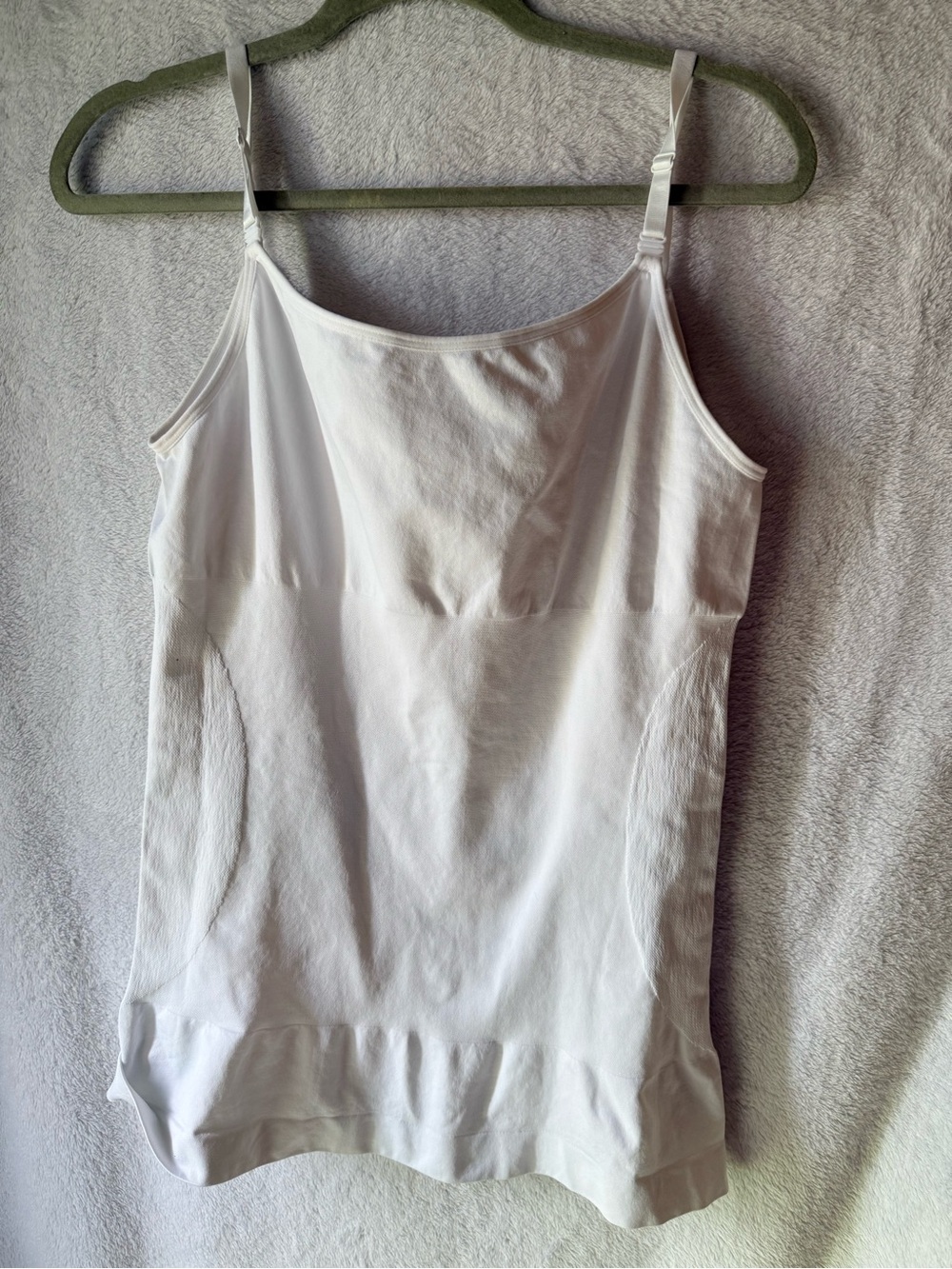 Everyday White Seamless Camisole with Adjustable Straps